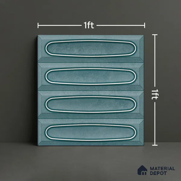 Faux Subway  Tile TL 07238 B Bali 1004 1 ft x 1 ft Ceramic Glossy Finish - 9 mm  | 2 mm Spacer is Mandatory | Please Expect a Slight Variation of Pattern (Sample)